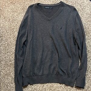 Nautica Men's Charcoal V-Neck Sweater